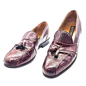 Stacy Adams Snakeskin Shoes Men's 13M Santana II Tassel Slip-on See Condition